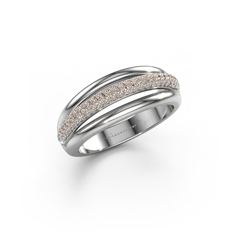 Ring Paris 950 platinum brown diamond 0.40 crt