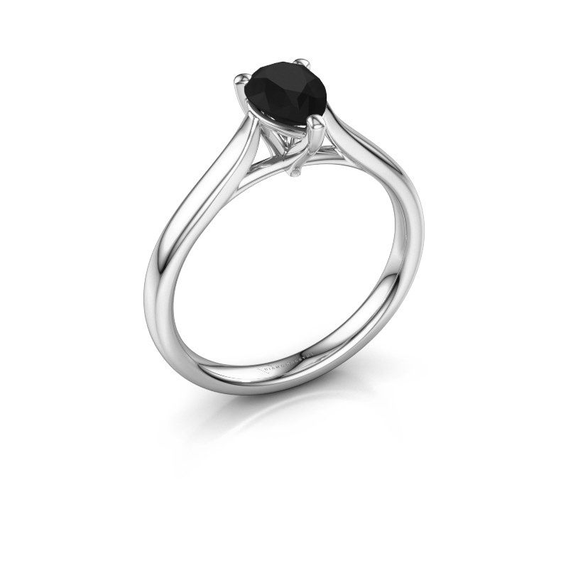Afbeelding van Verlovingsring Mignon per 1 950 platina zwarte diamant 1.00 crt