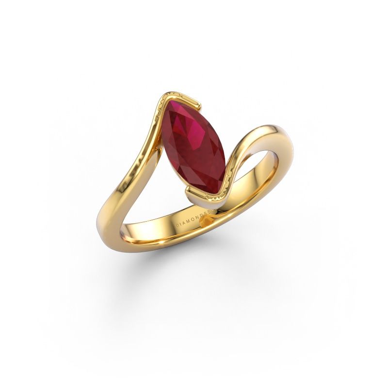 Engagement ring Eve 585 gold ruby 10x5 mm