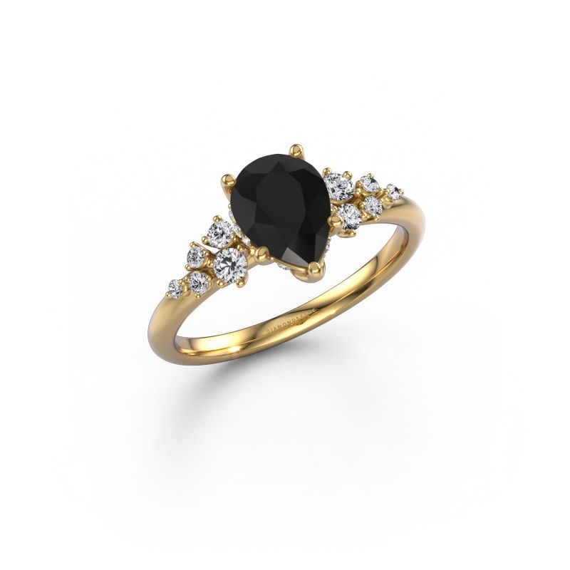 Engagement ring Emma PER 585 gold black diamond 1.497 crt