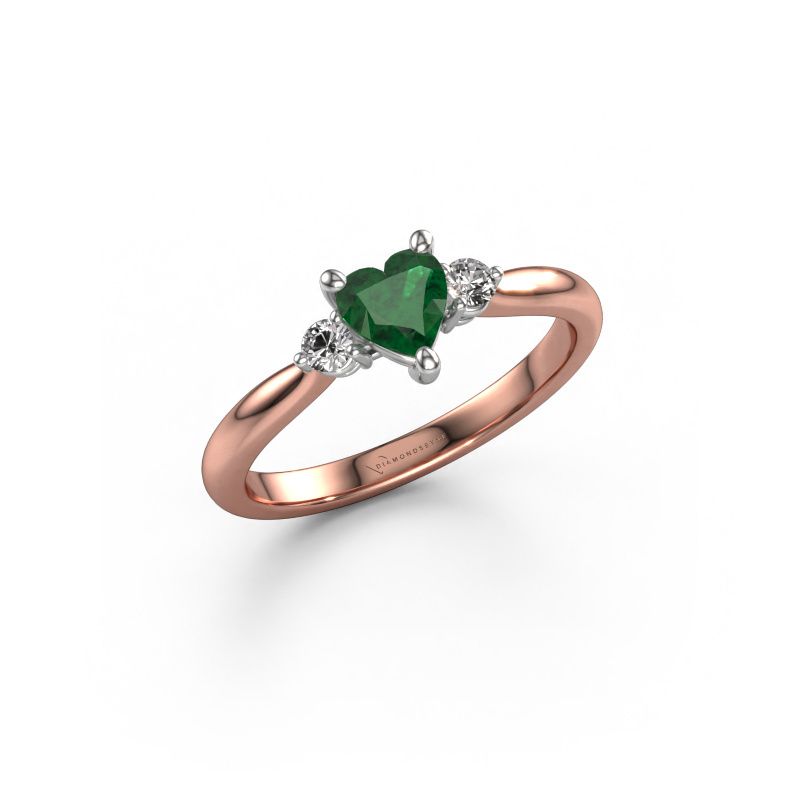 Engagement ring Lieselot HRT 585 rose gold emerald 5 mm