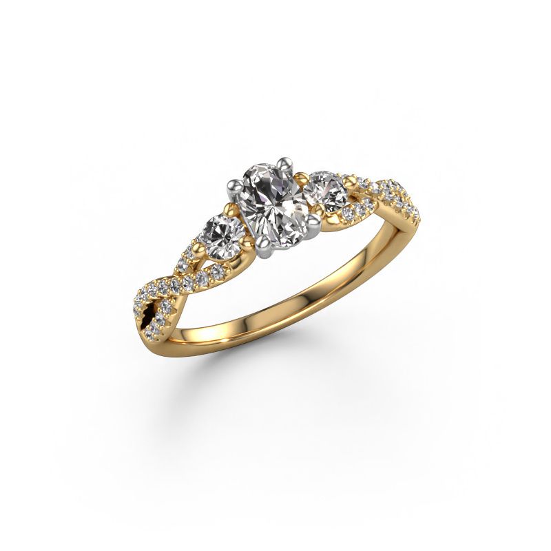Engagement ring Marilou OVL 585 gold diamond 0.76 crt