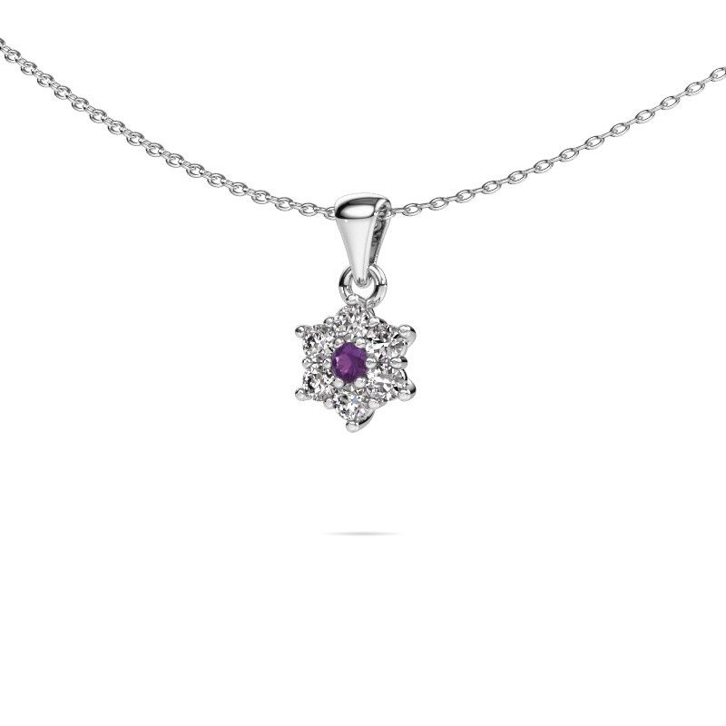 Anhänger Chantal 585 Weißgold Amethyst 2.4 mm