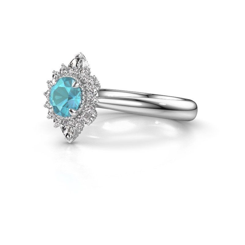 Image of Engagement ring Susan 950 platinum blue topaz 5 mm