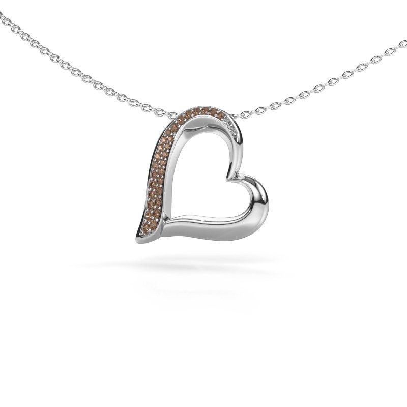 Kette Heart 1 585 Weißgold Braun Diamant 0.134 crt