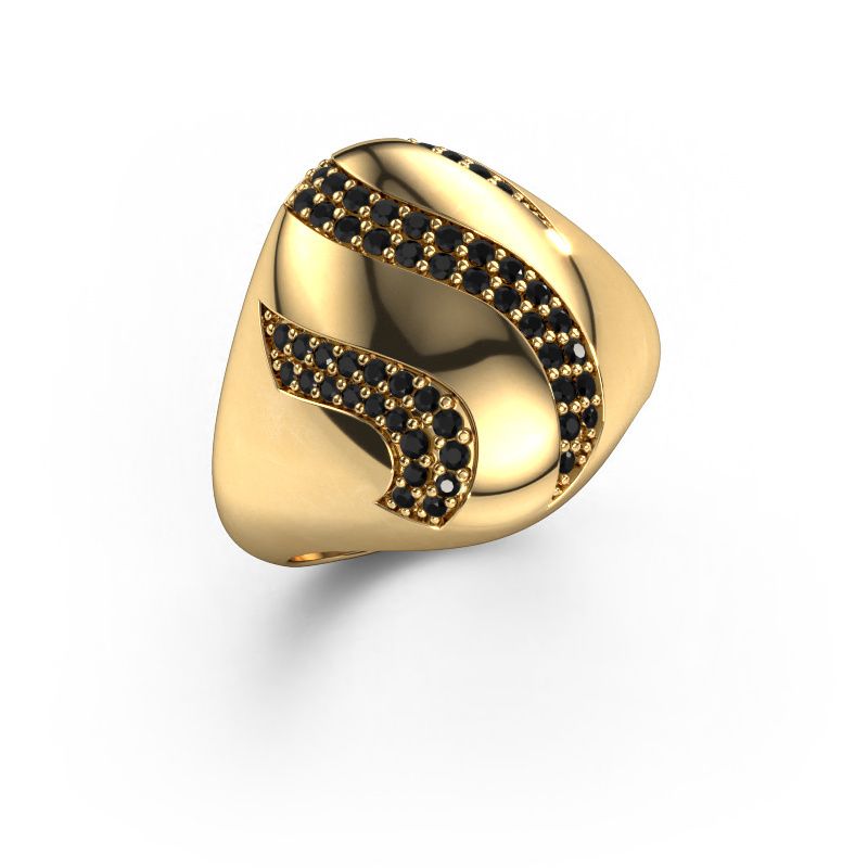 Bague Vilma 585 or jaune diamant noir 0.399 crt