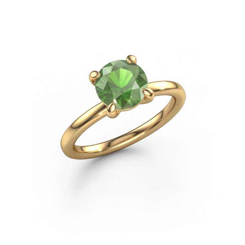 Verlobungsring Simone RND 1 585 Gold Turmalin grün 7.3 mm