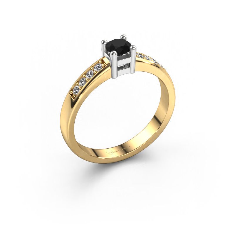 Verlovingsring Eline 2 585 goud zwarte diamant 0.36 crt