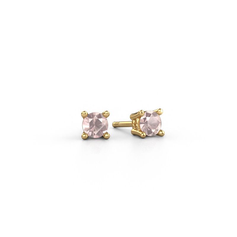 Stud earrings Jannette 585 gold morganite champagne 4 mm