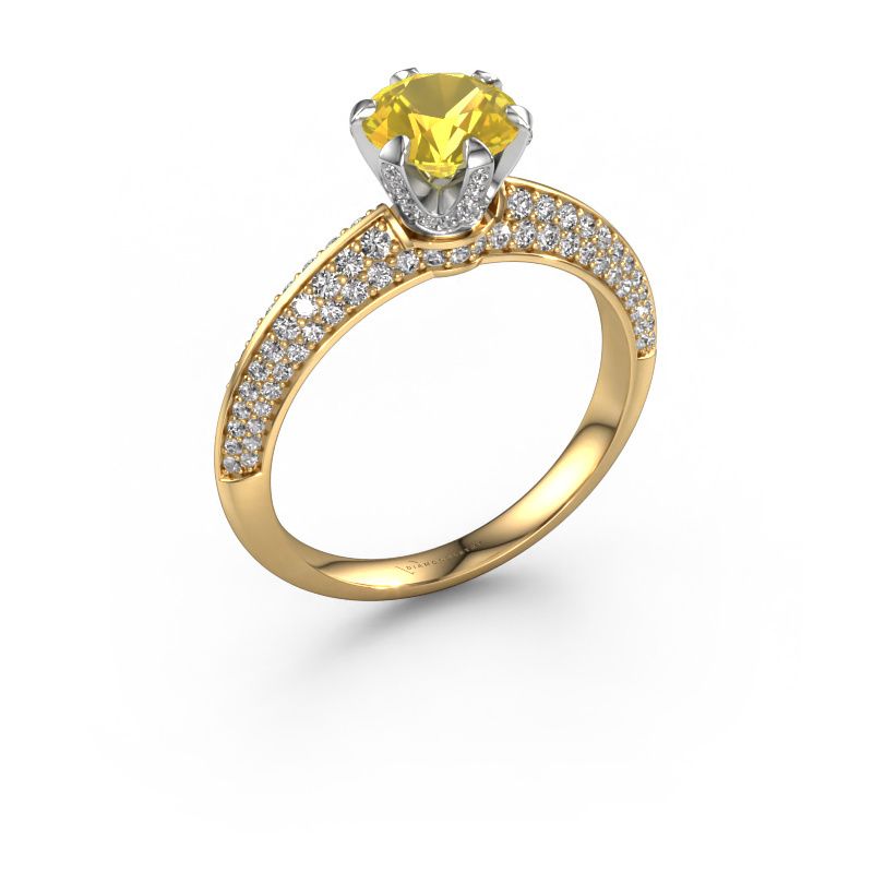 Verlobungsring Abby 585 Gold Gelb Saphir 6.5 mm