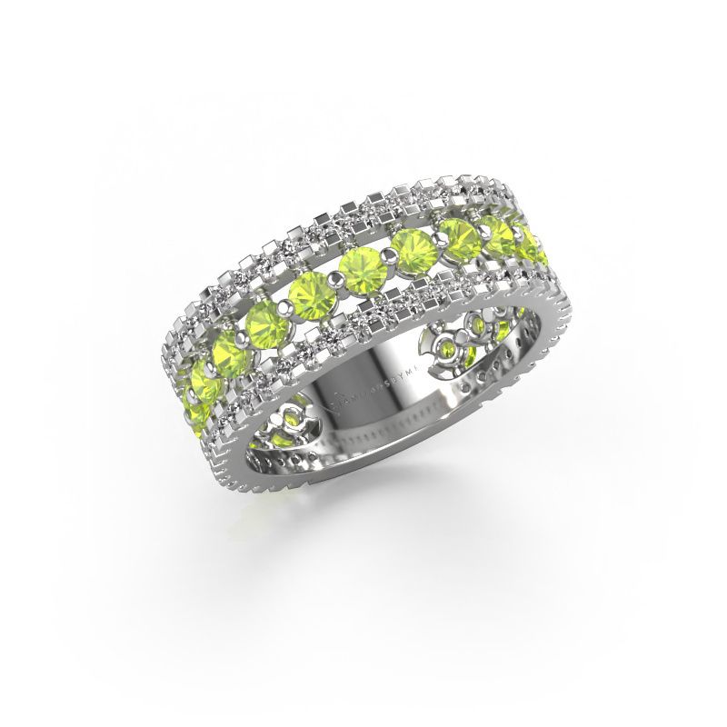Ring Elizbeth 2 585 white gold peridot 2.4 mm