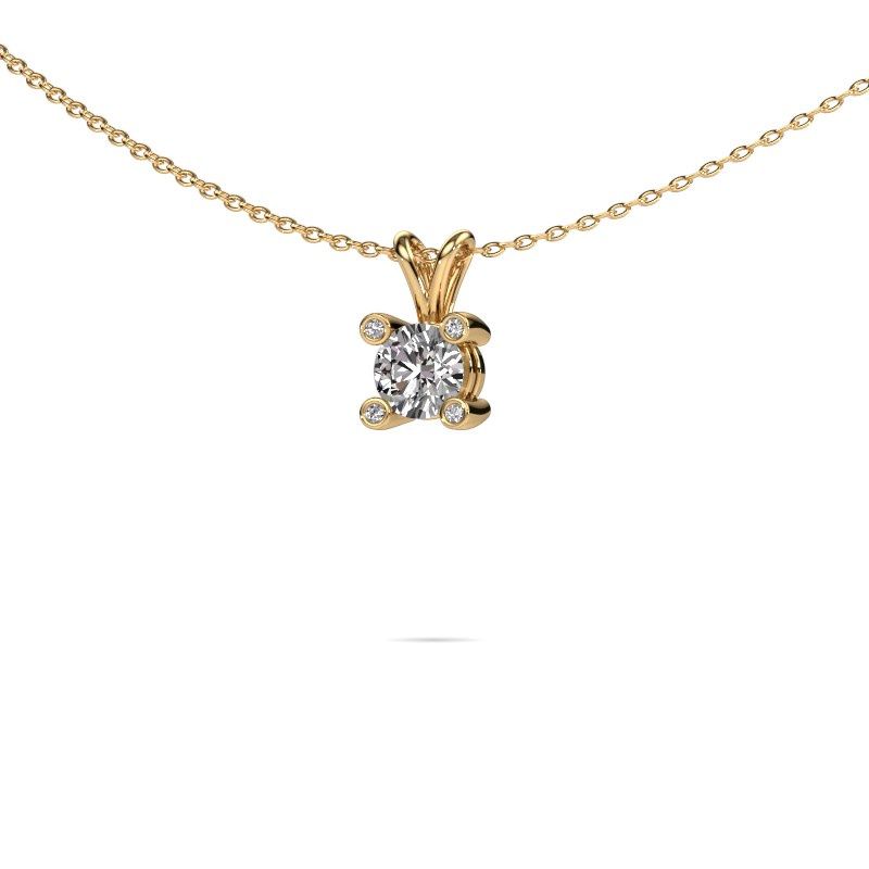 Afbeelding van Hanger Fleur 585 goud diamant 0.50 crt