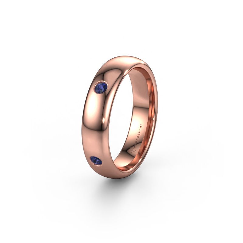 Trouwring WH0104L35BP 585 rosé goud saffier ±5x2 mm