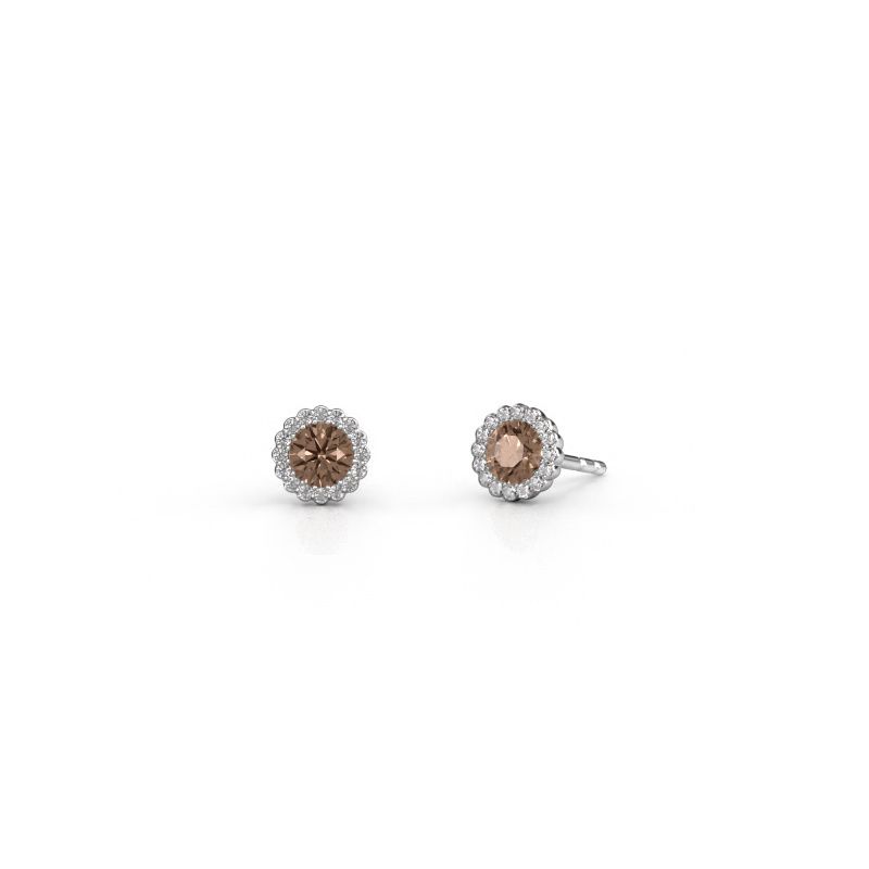 Ohrringe Queen 950 Platin Braun Diamant 0.76 crt