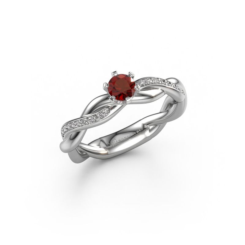 Bague de fiançailles Page 950 platine grenat 5.4 mm