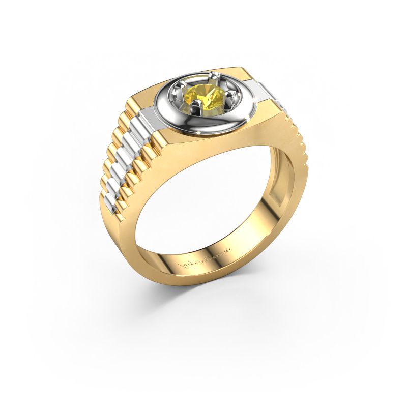 Bague pour homme Edward 585 or jaune saphir jaune 4.7 mm