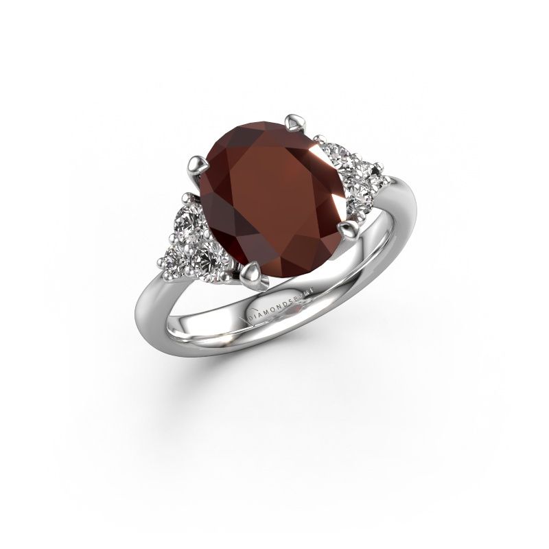 Engagement ring Aleida OVL 1 950 platinum garnet 9x7 mm