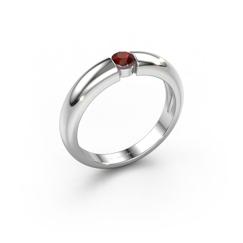 Engagement ring Amelia 585 white gold garnet 3.4 mm
