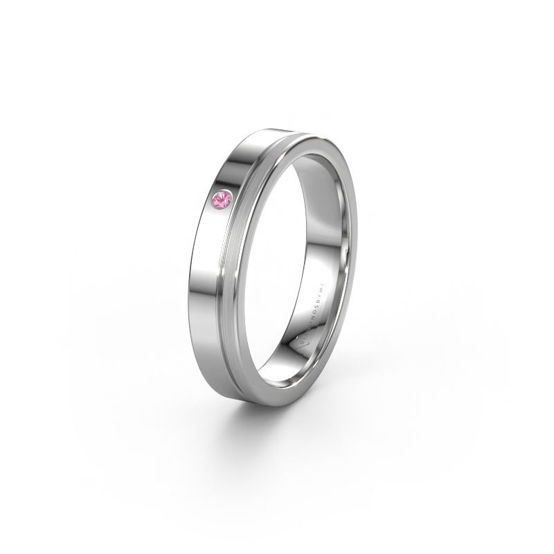 Vriendschapsring WH0301L14APM 585 witgoud roze saffier ±4x1.7 mm