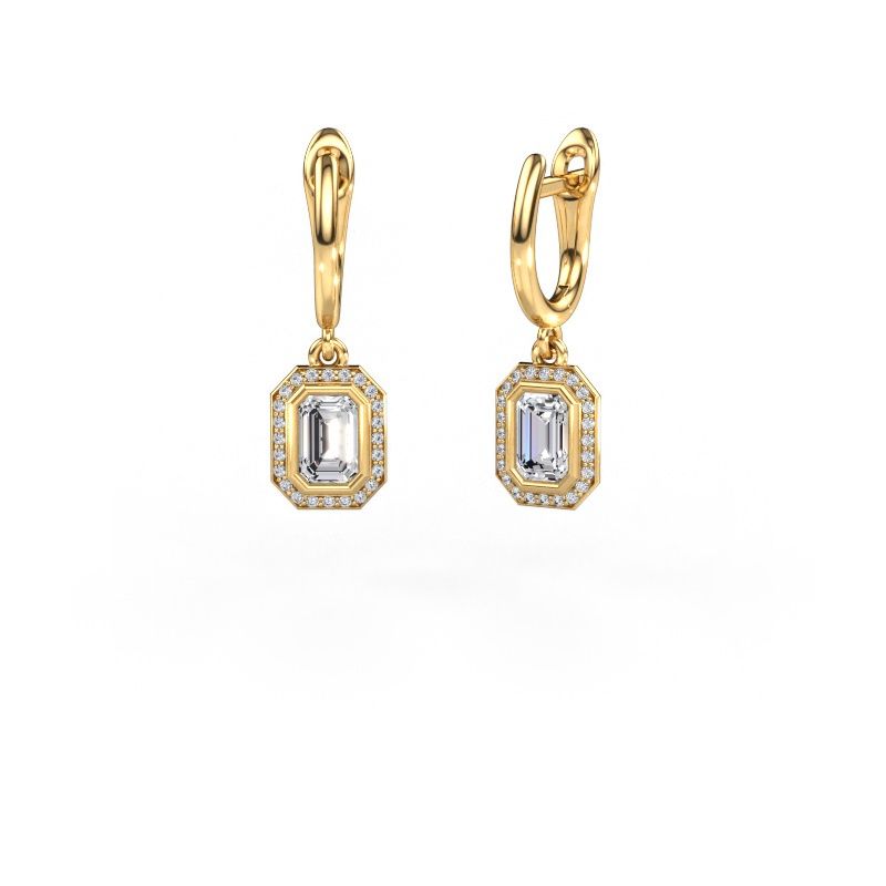 Pendants d'oreilles Noud EME 585 or jaune diamant synthétique 0.70 crt
