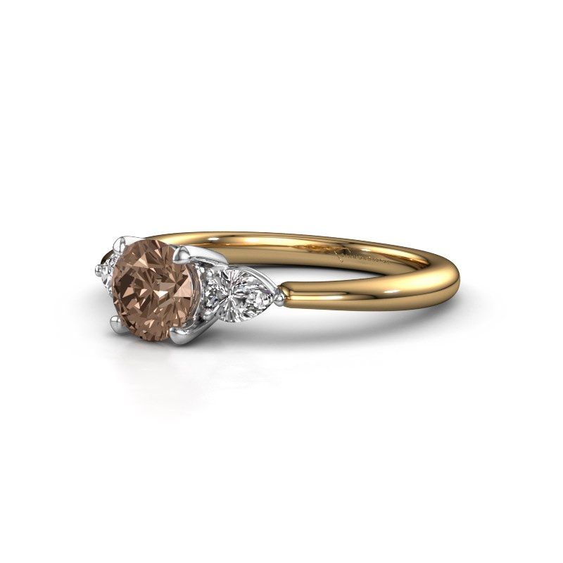 Afbeelding van Verlovingsring Chanou RND 585 goud bruine diamant 1.120 crt