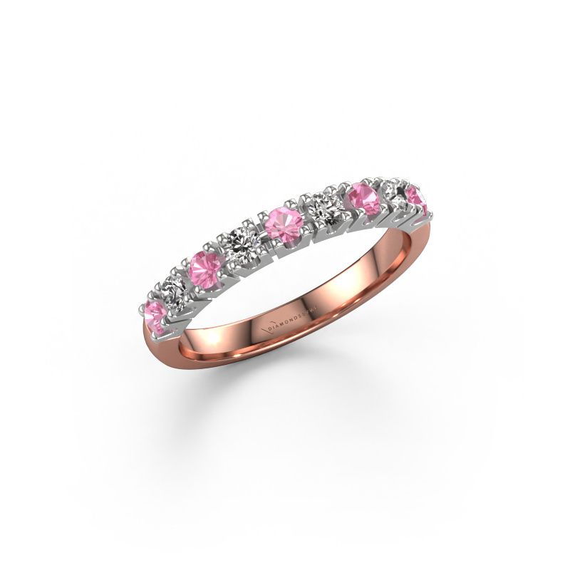 Ring Rianne 9 585 rosé goud roze saffier 2.4 mm