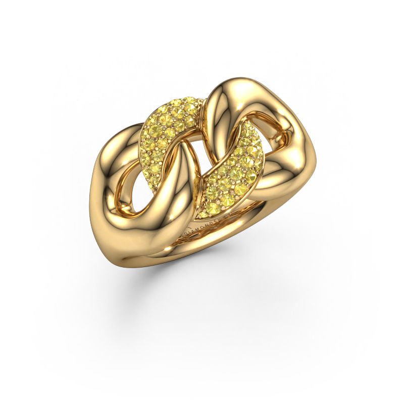 Bague Kylie 2 11mm 585 or jaune saphir jaune 0.8 mm