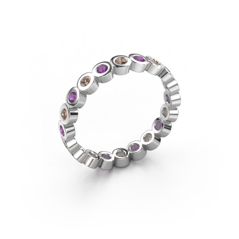 Stackable ring Edwina 1 585 white gold brown diamond 0.30 crt