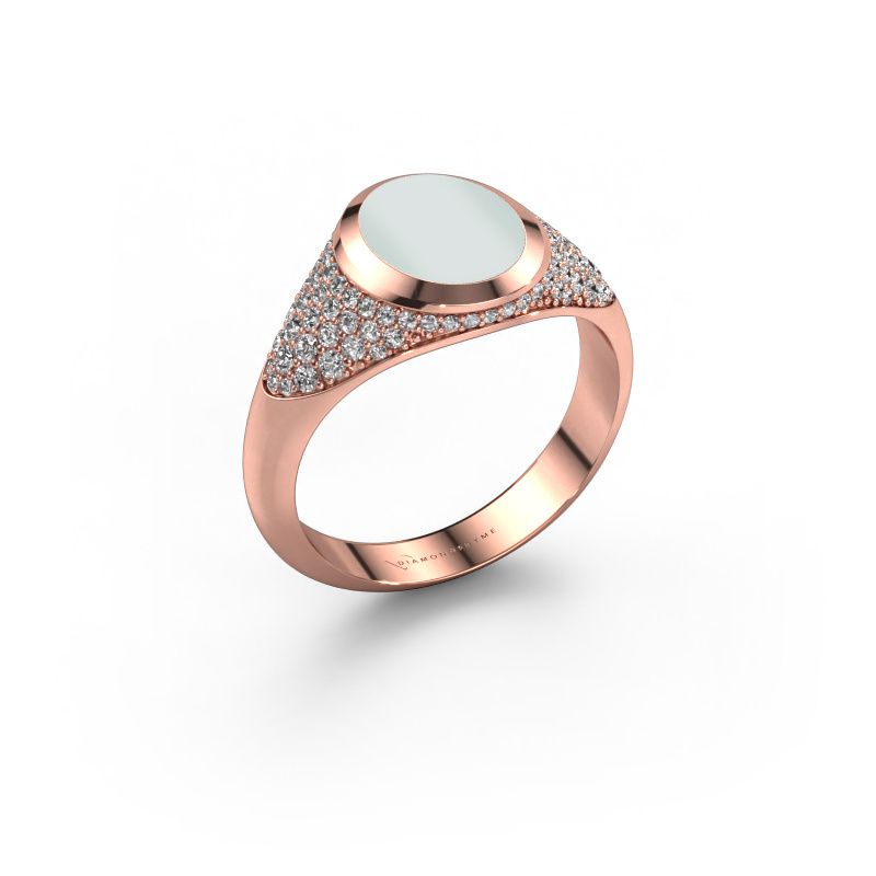 Pinkring Giovani 585 rosé goud groene lagensteen 10x8 mm