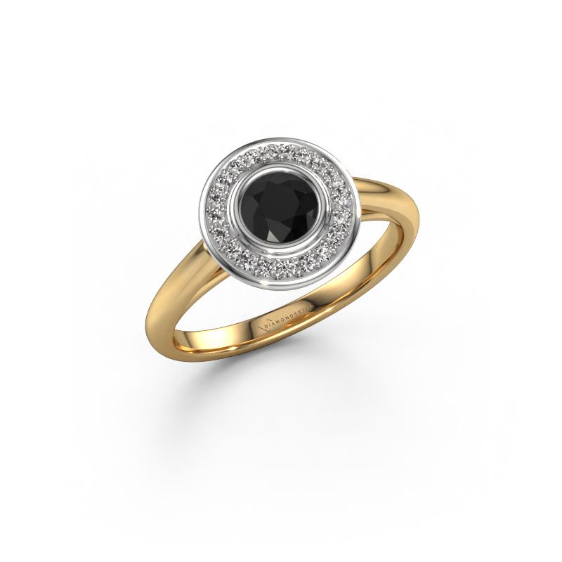 Promise ring Noud 1 RND 585 gold black diamond 0.614 crt