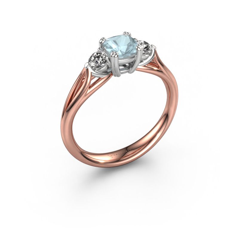 Engagement ring Amie cus 585 rose gold aquamarine 5 mm