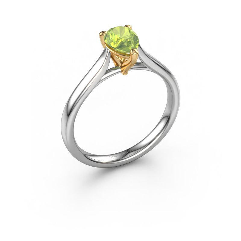Engagement ring Mignon PER 1 585 white gold peridot 7x5 mm