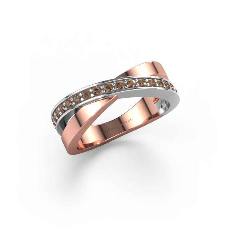 Ring Essie 585 rose gold brown diamond 0.36 crt