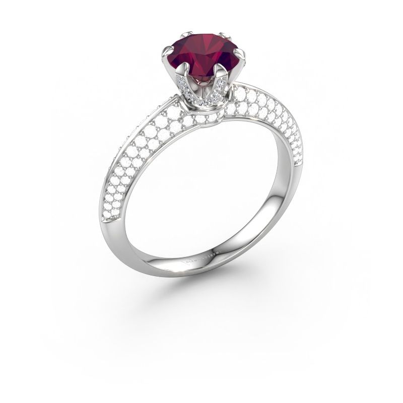 Verlobungsring Abby 950 Platin Rhodolit 6.5 mm