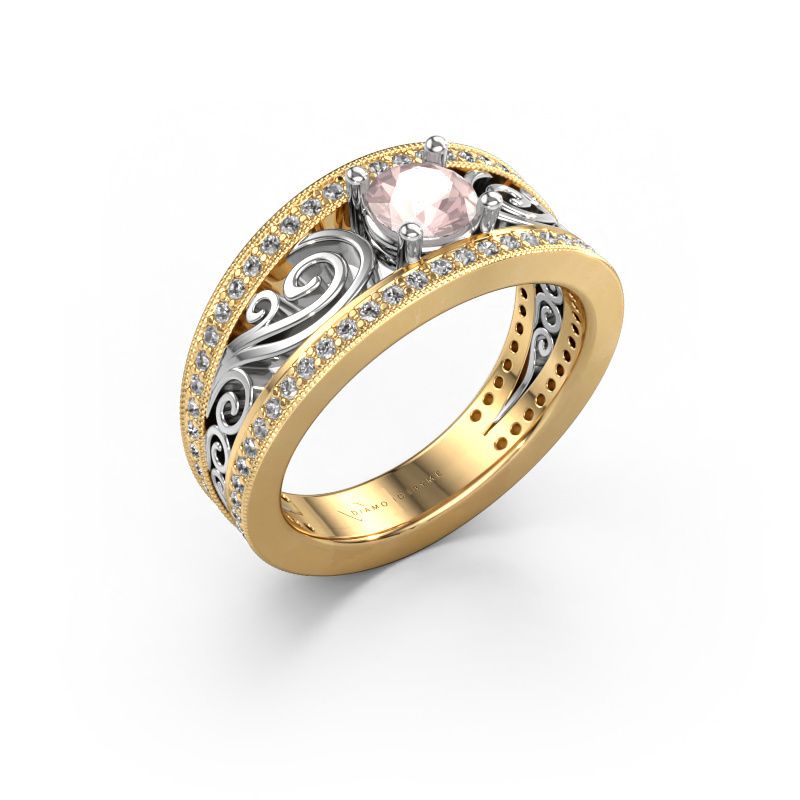 Engagement ring Julliana 585 gold morganite champagne 5 mm
