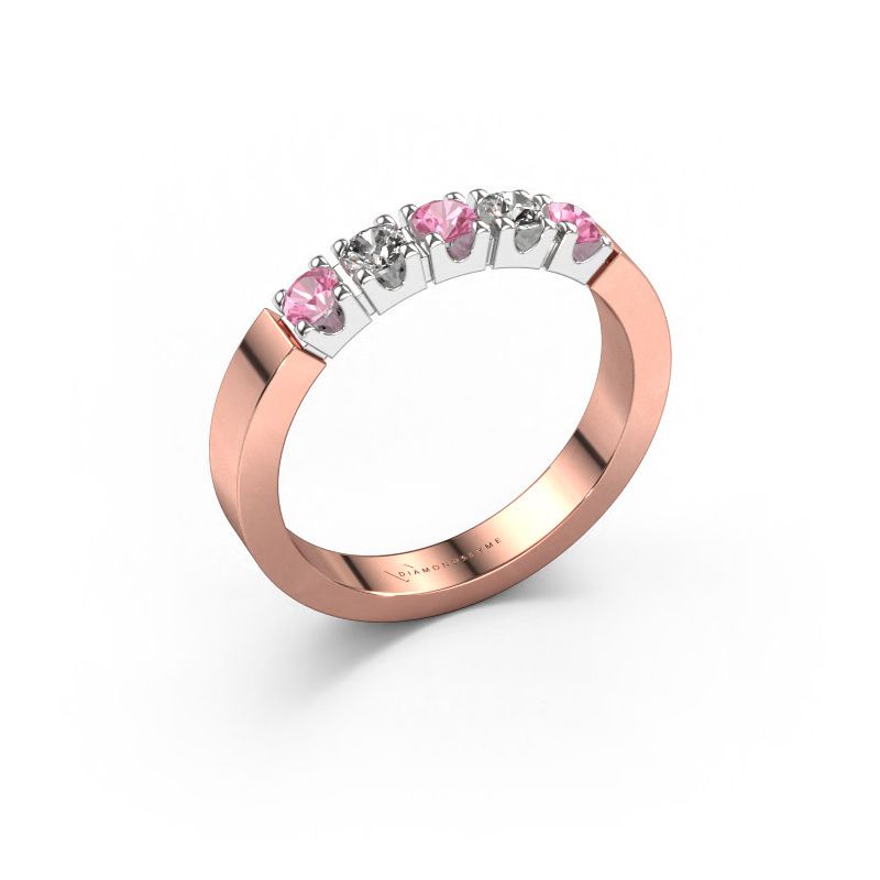 Ring Dana 5 585 Roségold Pink Saphir 3 mm