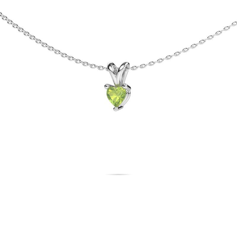 Anhänger Garnet 950 Platin Peridot 4 mm