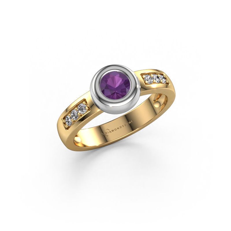 Ring Charlotte Round 585 gold amethyst 4.7 mm