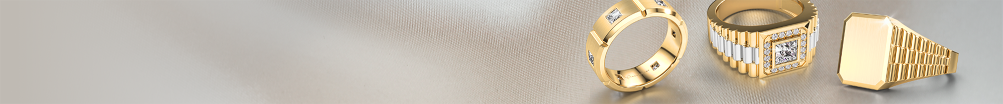 Bagues pour hommes or blanc saphir rosé