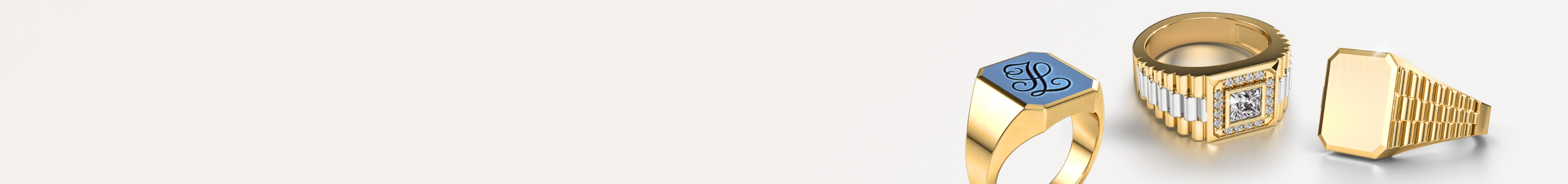 Witgouden dames zegelring