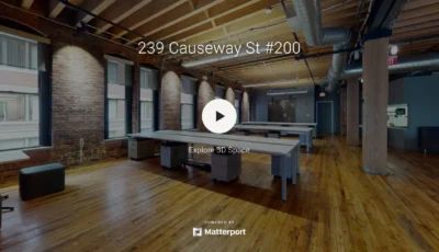 Visit in 3D a Boston commercial real estate space formerly rented by Uber