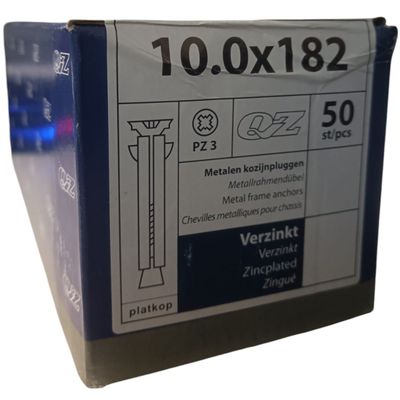 Foto van QZ kozijnpluggen platkop 10.0 x 182 - 50 stuks