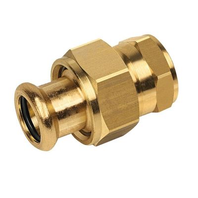 Photo of BONFIX press fitting red copper 3-piece coupling 35mm x 1 1/4inch FRp