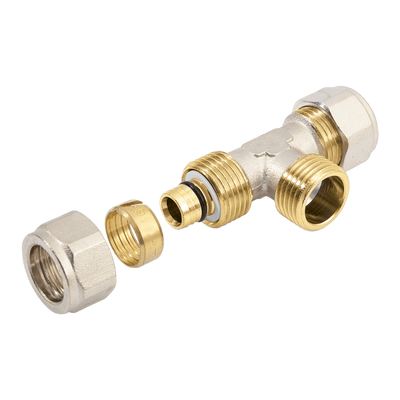 BONFIX Alu-knel messing T-stuk buitendraad 16 x 1/2 inch x 16 BONFIX Alu-knel messing T-stuk buitendraad 16 x 1/2 inch x 16