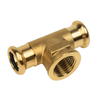 Image of BONFIX press fitting red copper Tee female thread 28mm x 3/4inch x 28mm FRpF