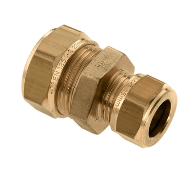 Photo of BONFIX brass compression fitting straight reduced coupling 35mm x 22mm FF