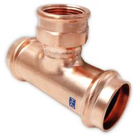 AesPRES Uniko koper persfitting T-stuk met binnendraad 22mm x 1/2inch x 22mm
