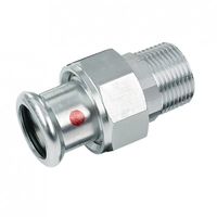 BONFIX press fitting galvanized steel 3-piece coupling external thread 22mm x 1inch FR