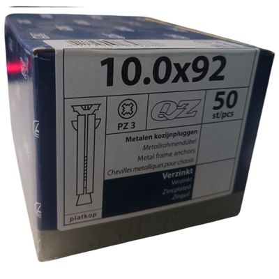 Foto van QZ kozijnpluggen platkop 10.0 x 92 - 50 stuks