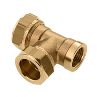BONFIX messing knelfitting T-stuk binnendraad 15mm x 15mm x 1/2inch FRpF